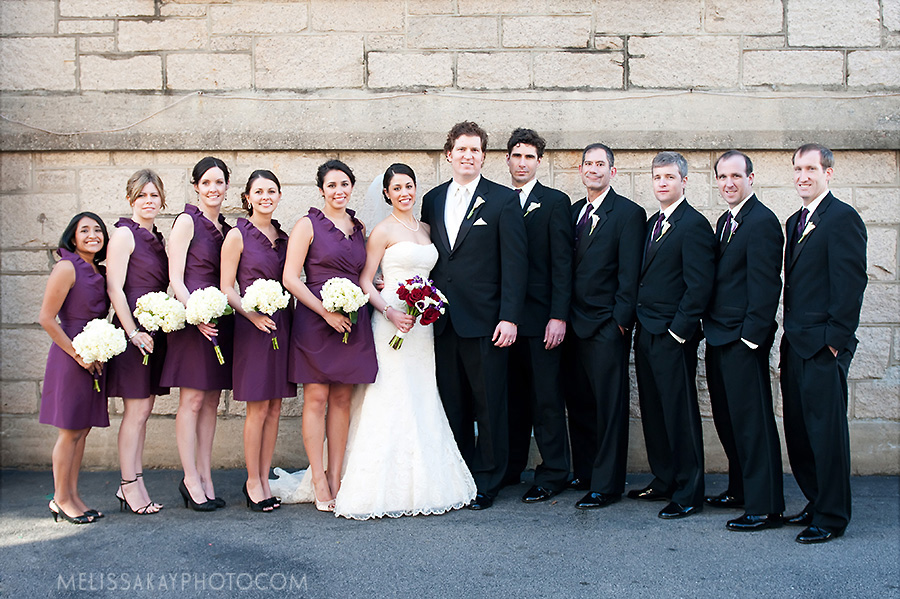 The knee length plum colored bridesmaids 39 dresses were so chic